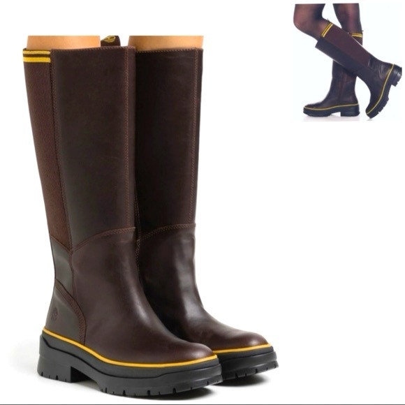Timberland Shoes - TIMBERLAND Malynn Waterproof Tall Boots Brown Full Grain Leather
